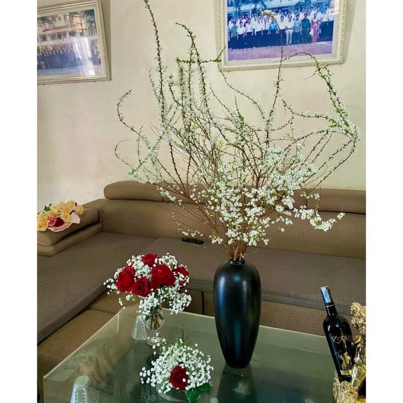 Bình Hoa Cổ Nhỏ Dáng Bình Bom Đen Men Mát Gốm Sứ Bát Tràng - Lọ Hoa Decor, hàng đẹp và có sẵn kho