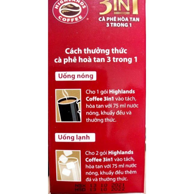 Hộp 170g Cà phê sữa hoà tan 3 in 1 highlands coffee | BigBuy360 - bigbuy360.vn