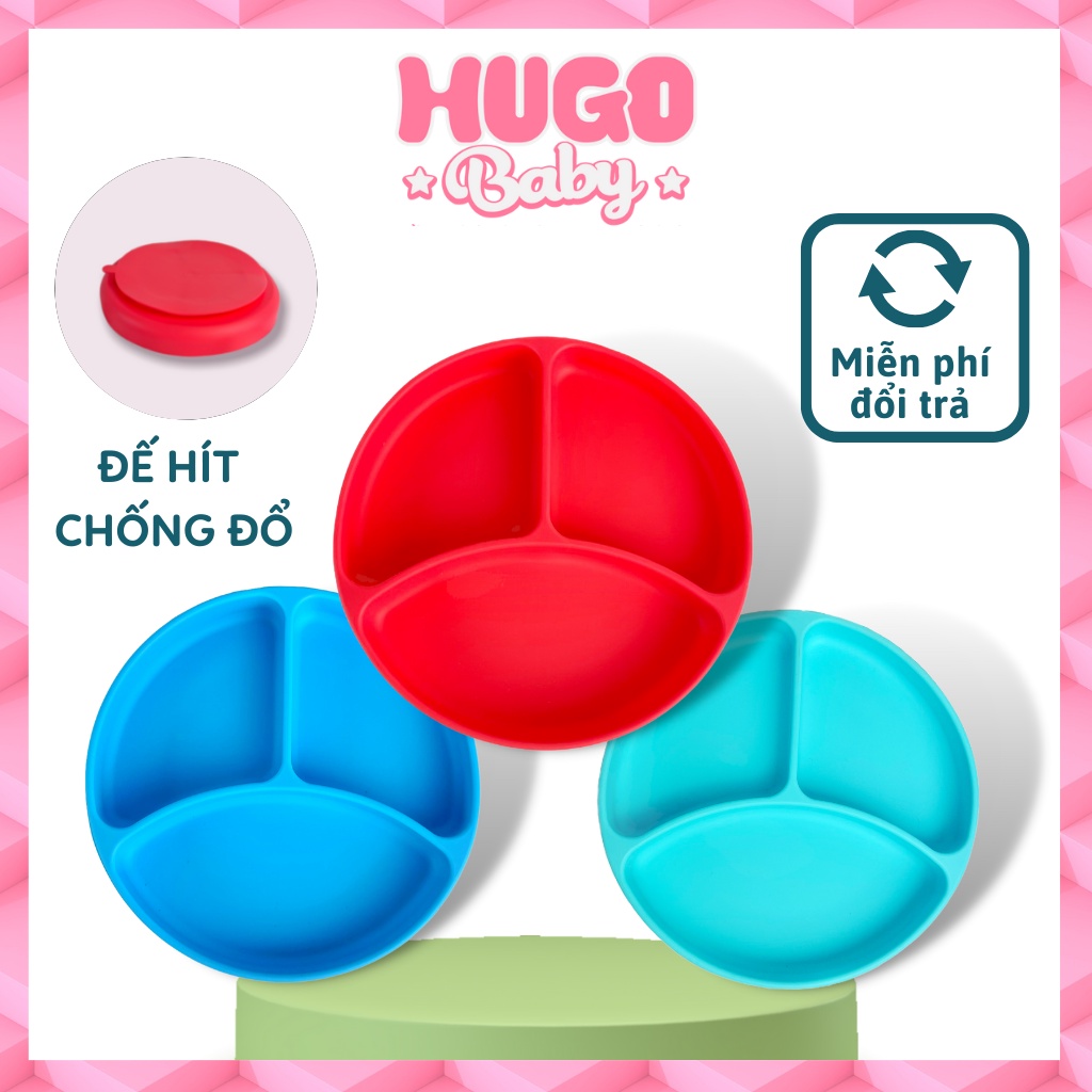 Khay ăn dặm silicon chống đổ cho bé Misuta - Hugo Baby.