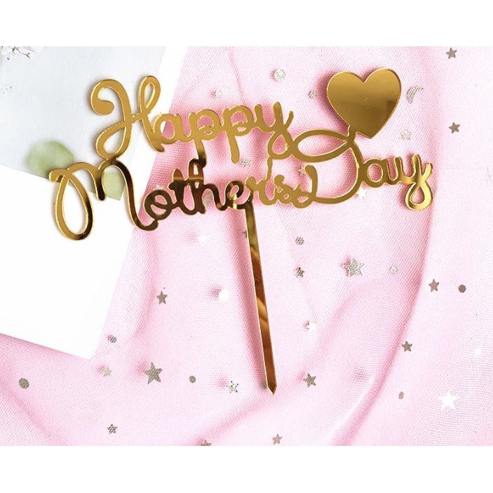 Các loại que cắm ngày của mẹ_Trang trí về mẹ 8-3_Mother's Day_Topper mica