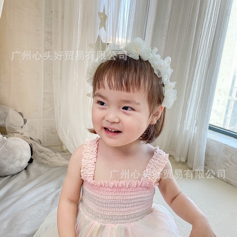 Bờm hoa voan công chúa xinh yêu cho bé