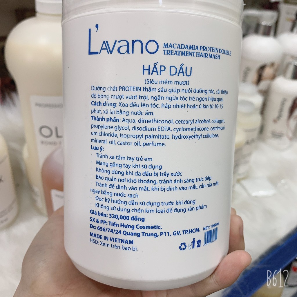 Hấp dầu xanh Lavano cung cấp dưỡng chất cần thiết cho tóc mềm và mượt -1000ml