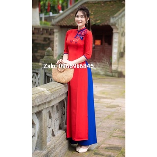 Áo dài trơn kết hoa