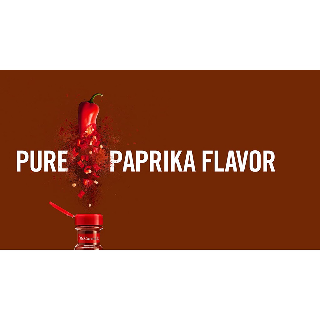 HŨ BỘT ỚT McCormick Paprika, premium &amp; fresh-flavor guaranteed, TƯƠI NGON CAO CẤP, 60g (2.12oz)