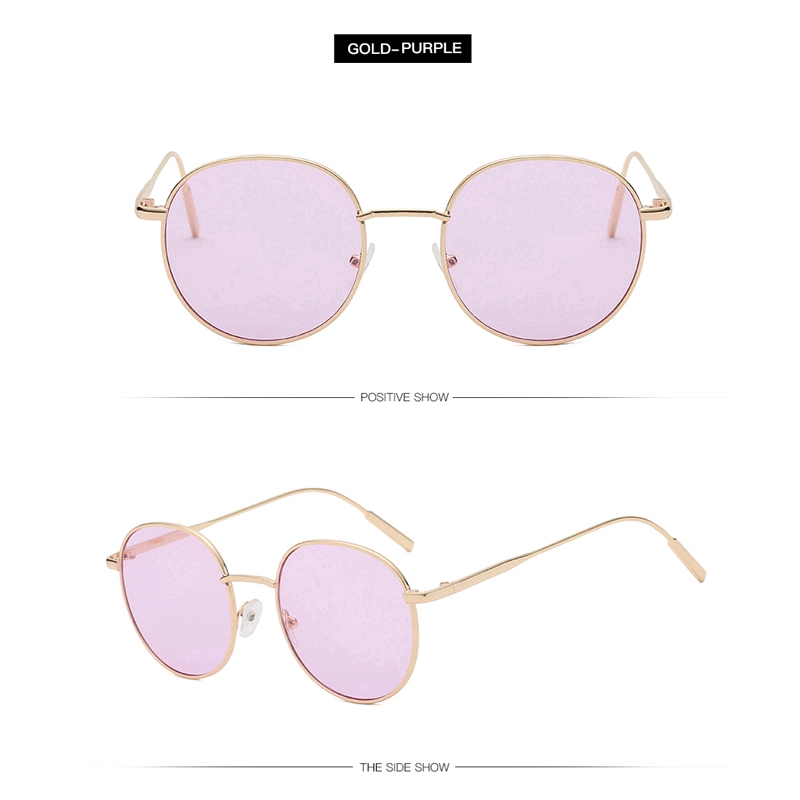 Kính Mát Gọng Oval Nhỏ Kim Loại Phong Cách Vintage