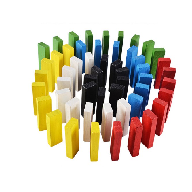 Đồ chơi rút gỗ màu 54 thanh size vừa - domino màu cho bé