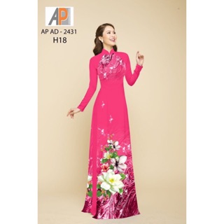 Vải áo dài hoa sen