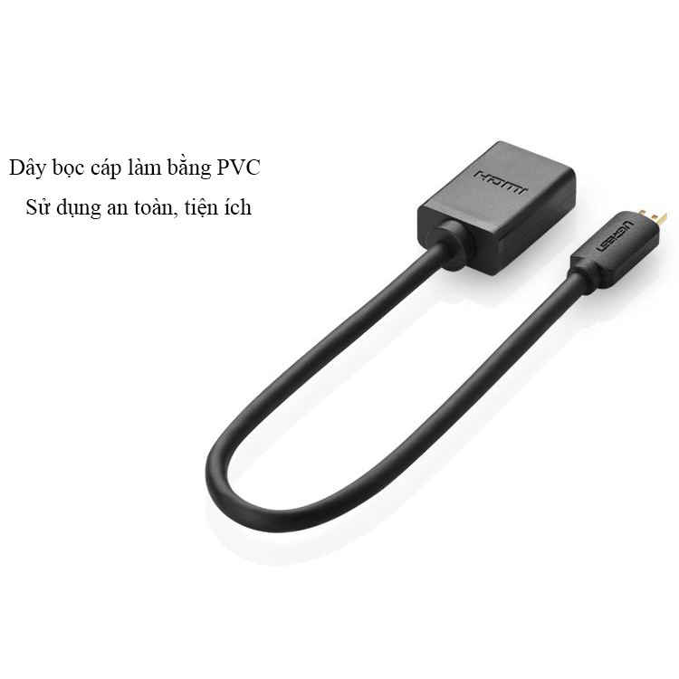 Cáp Micro HDMI to HDMI âm 20cm Ugreen 20134 (cao cấp)