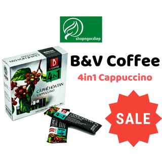 Cà phê hoa tan [B&V Coffee] hương vị Cappuccino 4 trong 1 (15 gói x 20gr )