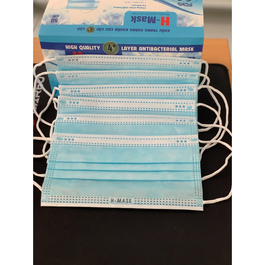 XUẤT DƯ MỸ (hộp 50c) TỪ NHÀ MÁY KHẨU TRANG Y TẾ 4 LỚP H-MASK | BigBuy360 - bigbuy360.vn