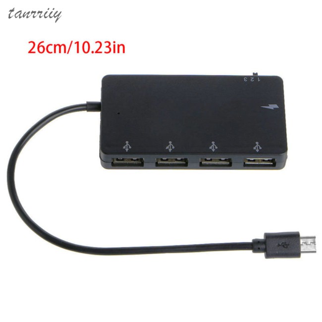 【Ready Stock】4 Port Micro USB OTG Hub Power Charging Adapter Cable for Windows Tablet, Android Smartphone,PC