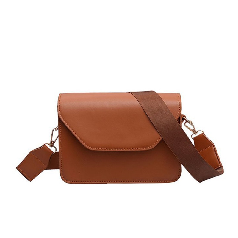 Túi Xách Da Đeo Chéo Màu Trơn Thời Trang Dành Cho Nữ