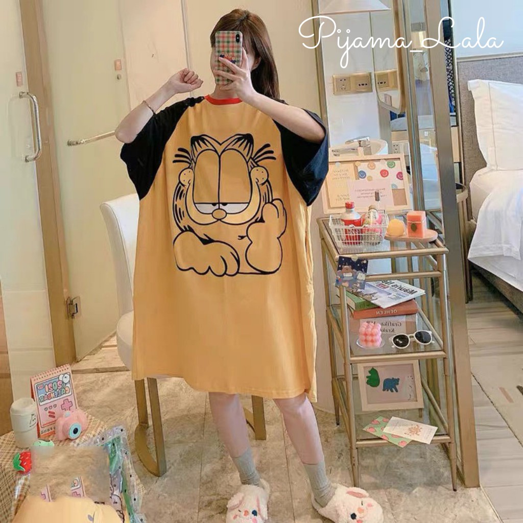 Váy ngủ cotton giấy họa tiết hoạt hình đáng yêu | BigBuy360 - bigbuy360.vn