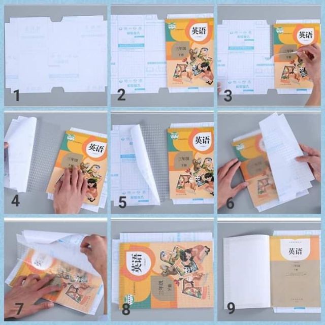 Set 10 decal bọc sách vở, sgk