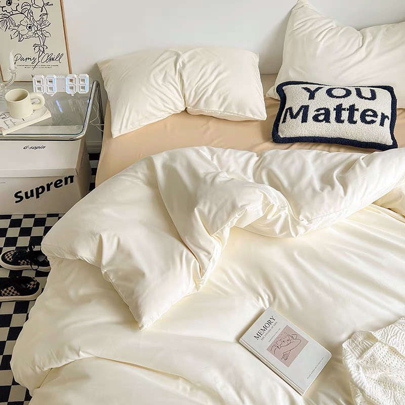 COTTON TICI| BỘ GA GỐI BỐN MÓN CHẤT LIỆU COTTON TICI MIX MÀU BASIC 2022 RẤT DỄ SỬ DỤNG ( KHÔNG KÈM RUỘT CHĂN)