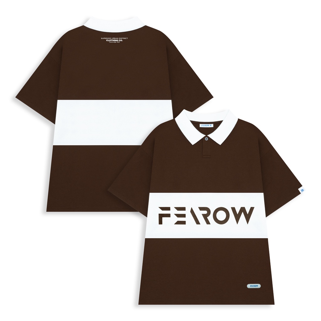 Áo polo nam nữ local brand unisex Fearow Cross / Nâu Trắng - FW709