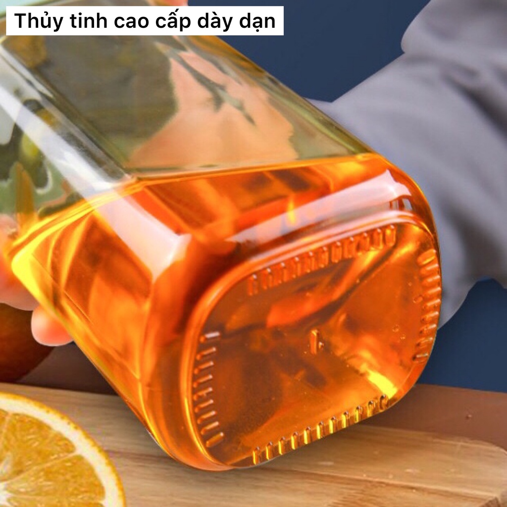 Chai, lọ bình thủy tinh đựng dầu ăn nước mắm thông minh tự động đóng mở nắp