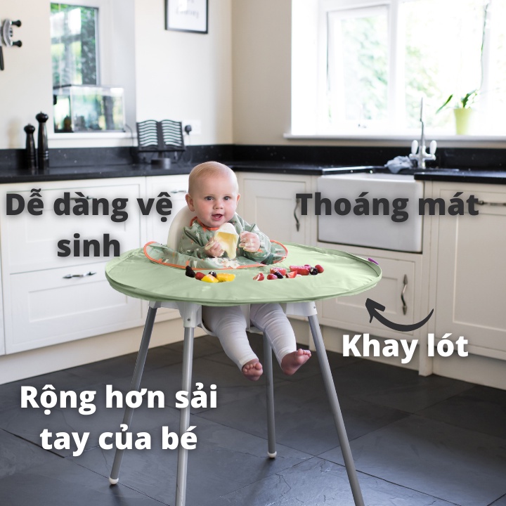 Yếm ăn dặm blw cho bé chống thấm dài tay Tidy Tot YAD002