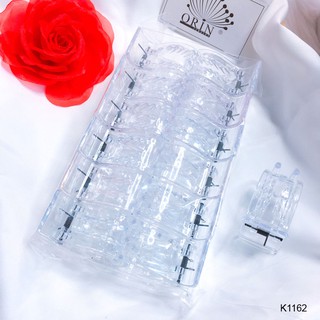 (Sỉ) Set 12 Kẹp tóc, kẹp càng cua 5 răng trong suốt Orin (K1162 trắng x 12)