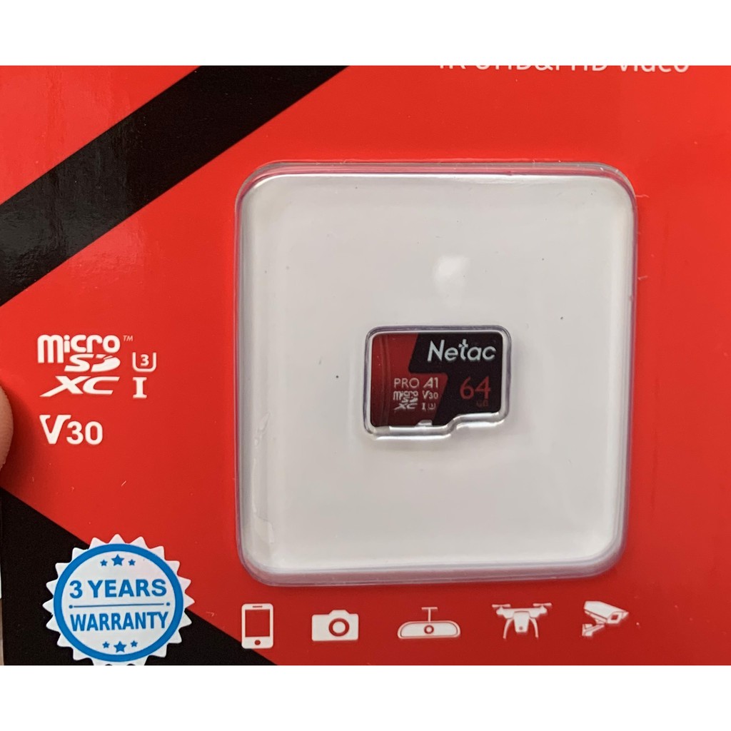 Thẻ nhớ Netac 64GB U3 pro MicroSD tốc độ cao | BigBuy360 - bigbuy360.vn