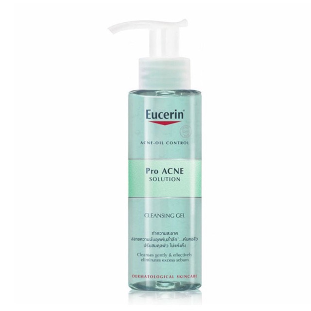 Eucerin Pro ACNE Solution Cleansing Gel: Gel Rửa Mặt Da Mụn (200 ml)