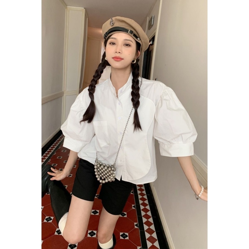 Áo Kiểu Tay Phồng Dáng Rộng Thời Trang Mùa Hè Hàn Quốc Cho Nữ