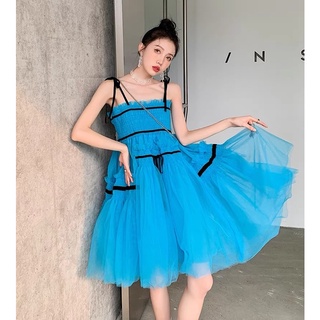 đầm hai dây ren xoè koreastyle