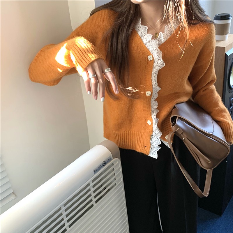 Áo Cardigan Len đan nữ Dài tay Form rộng Giữ ấm Thu Đông Ulzzang Hàn Quốc Áo Cardigan Len đan nữ tay dài Thời trang | BigBuy360 - bigbuy360.vn