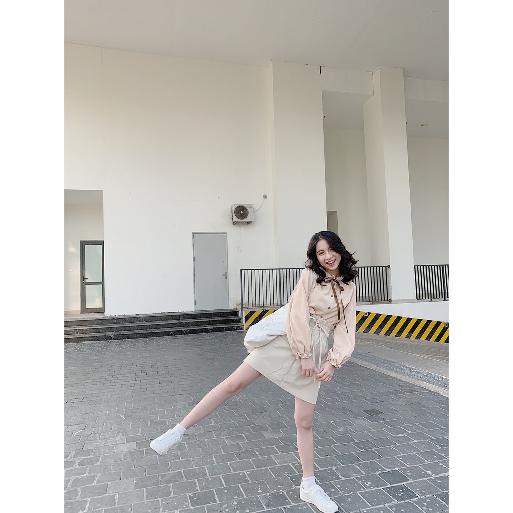 [Mã WASKT304 giảm 15% tối đa 30K đơn 99K] Áo sơ mi nhung cổ bèo nơ SA242 1994closet | BigBuy360 - bigbuy360.vn