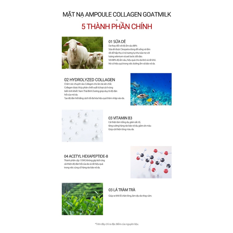 Mặt Nạ Sữa Dê Cấp Ẩm Làm Trắng DIAPIA Collagen Goat Milk Ampoule Mask_Mỹ phẩm Hàn Quốc chính hãng
