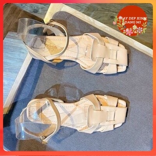 Giày sandal rọ nữ/ giày đế bệt bít mũi vuông rọ , giaydepxinh.dangmi