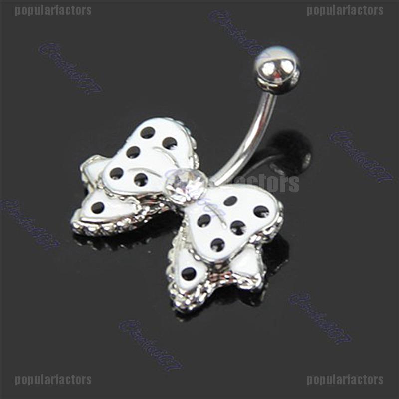 Khuyên Rốn Đính Đá Trắng Đen Thời Trang