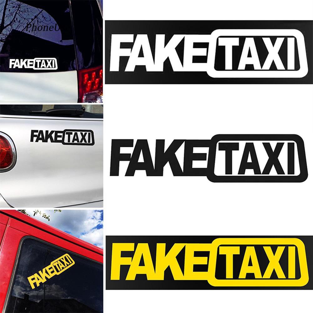 Miếng Dán Trang Trí Xe Hơi In Chữ FAKE TAXI Độc Đáo