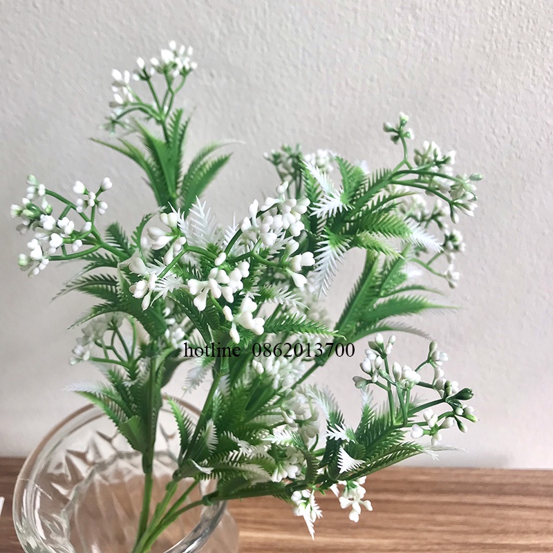 Cành Giả- Cành Điểm Hạt Gạo 32cm 7 Nhánh Nhỏ Nhắn, Xinh Xắn Trang Trí Đơn Giản, Tinh Tế