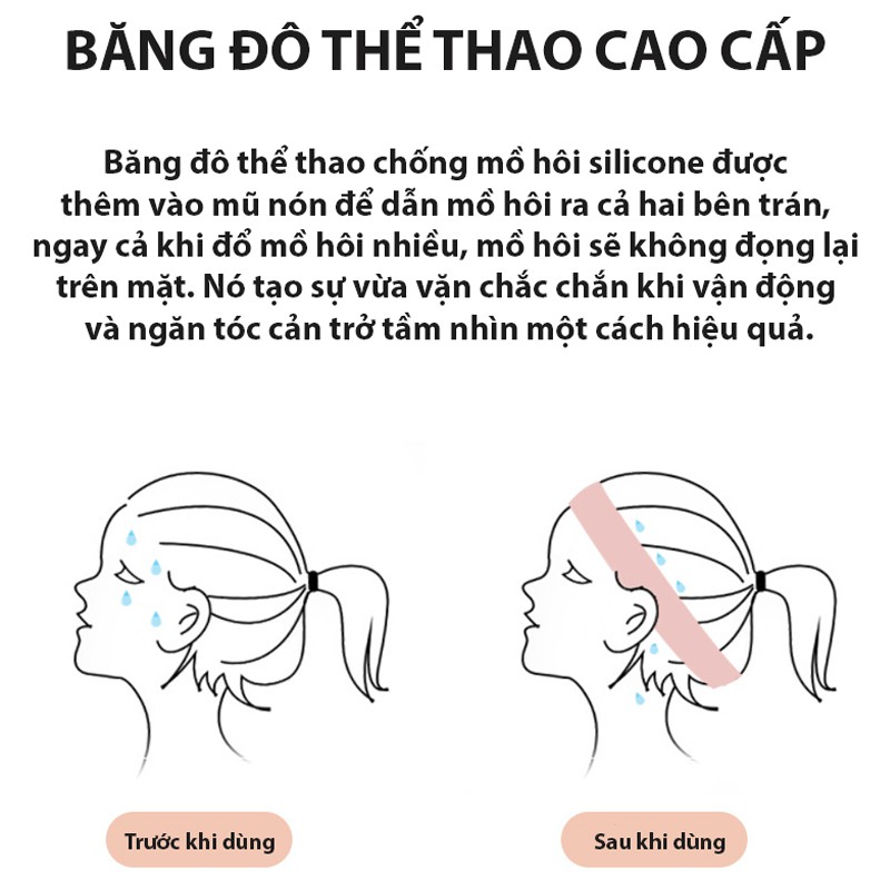 Băng Đô Thể Thao Headband Vải Cotton Đeo Trán Thấm Chặn Mồ Hôi Chống Trượt Nữ Bản 4 Cm