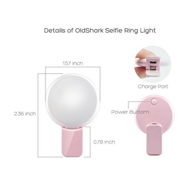 Đèn LED Kẹp Điện Thoại Hỗ Trợ Chụp Hình Selfie Pin Sạc USB