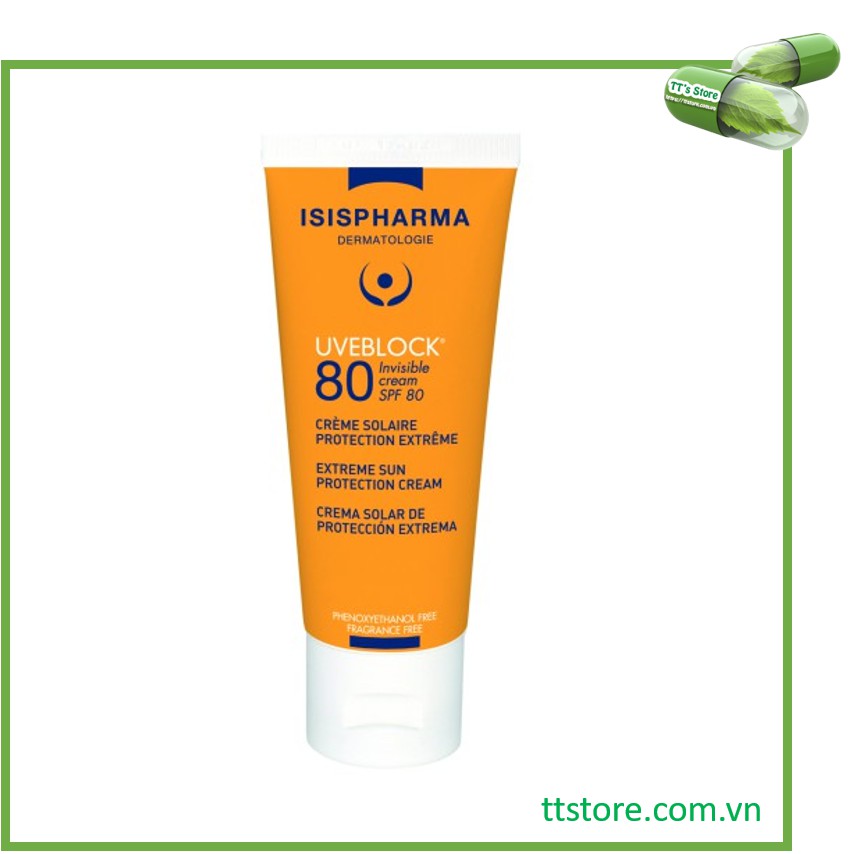 Kem chống nắng ISIS Pharma Uveblock 80 40ml [Uv block, Uvblock, uvlock, uvelock, uverblock]