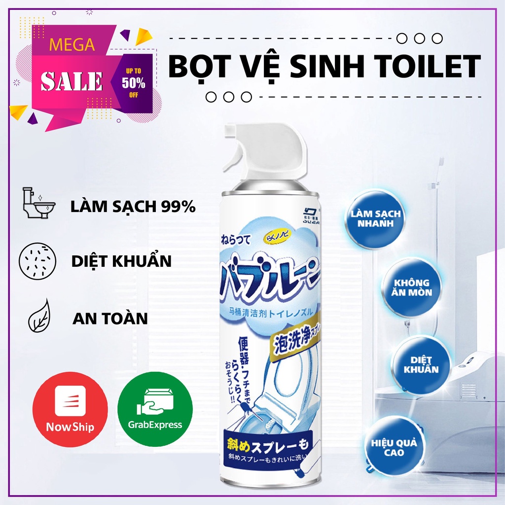 Chai xịt bọt tuyết vệ sinh toilet, phòng tắm