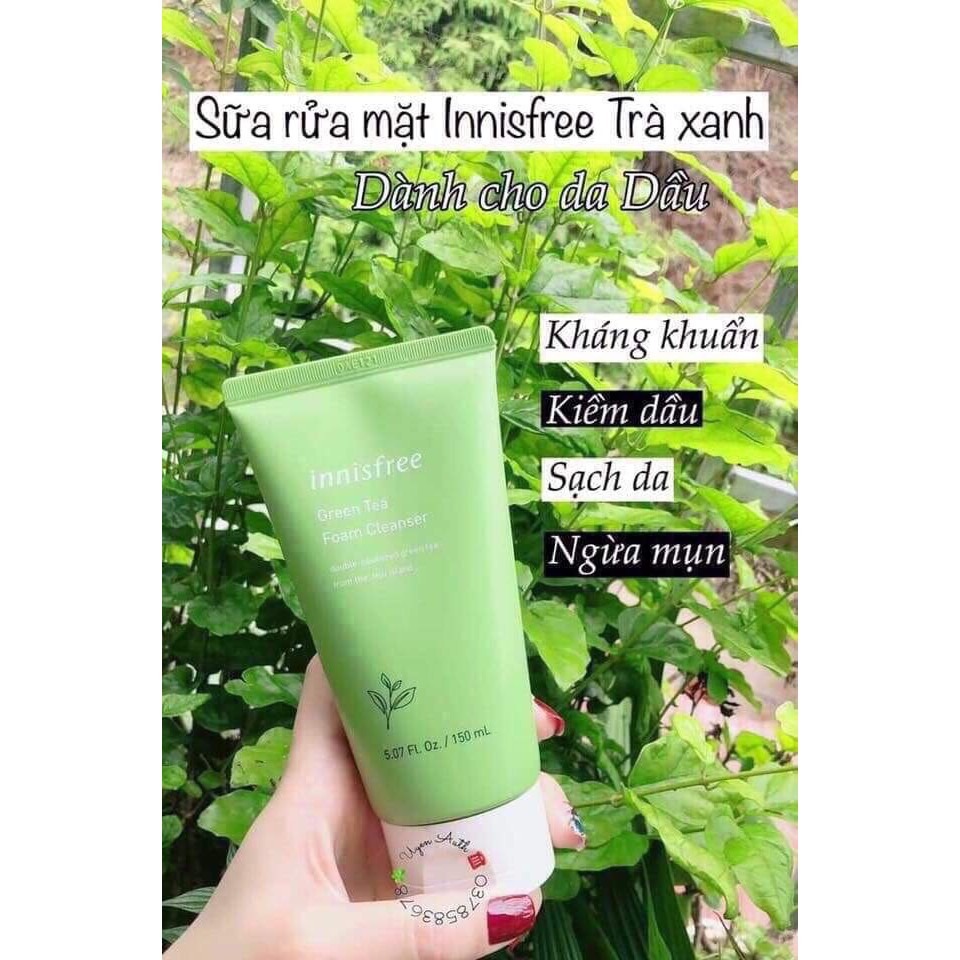 Sữa rửa mặt innisfree trà xanh Green Tea Foam Cleanser 150ml