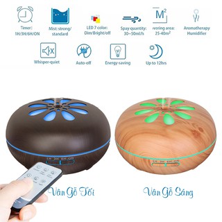 MÁY KHUẾCH TÁN TINH DẦU CÁNH HOA Vân Gỗ