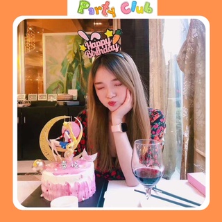 Bờm tóc - cài tóc happy birthday nỉ đeo sinh nhật