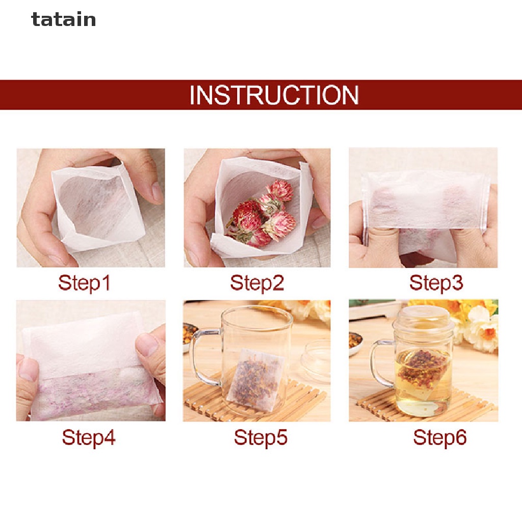 [TAT] 100PC Lọc túi trà rỗng không dệt bằng cách lọc trà thảo Túi lọc trà/cà phê/thảo dược nhiề