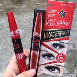 MASCARA NỐI MI 2 ĐẦU SUPER MODEL 5X LONG DEEP BLACK
