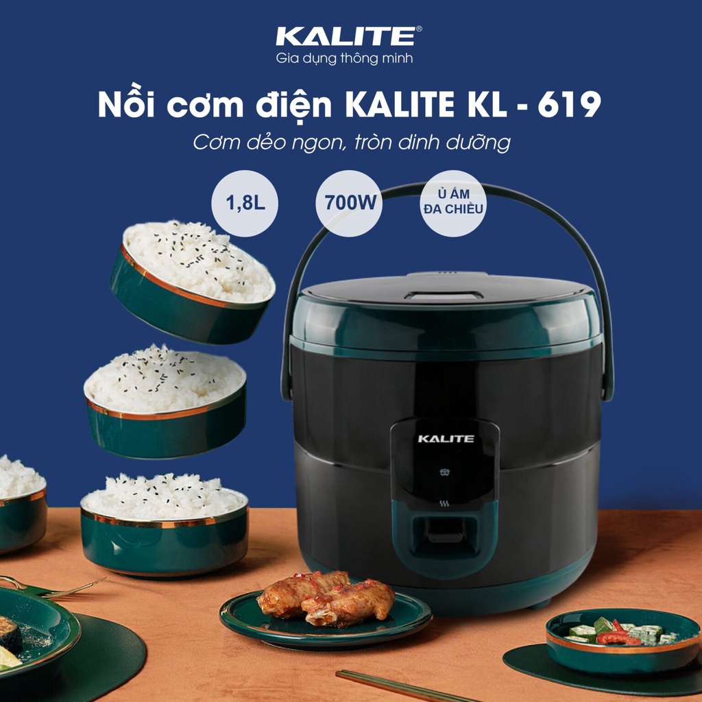 Nồi cơm điện KALITE 1.8 lít KL 619(Chính hãng)