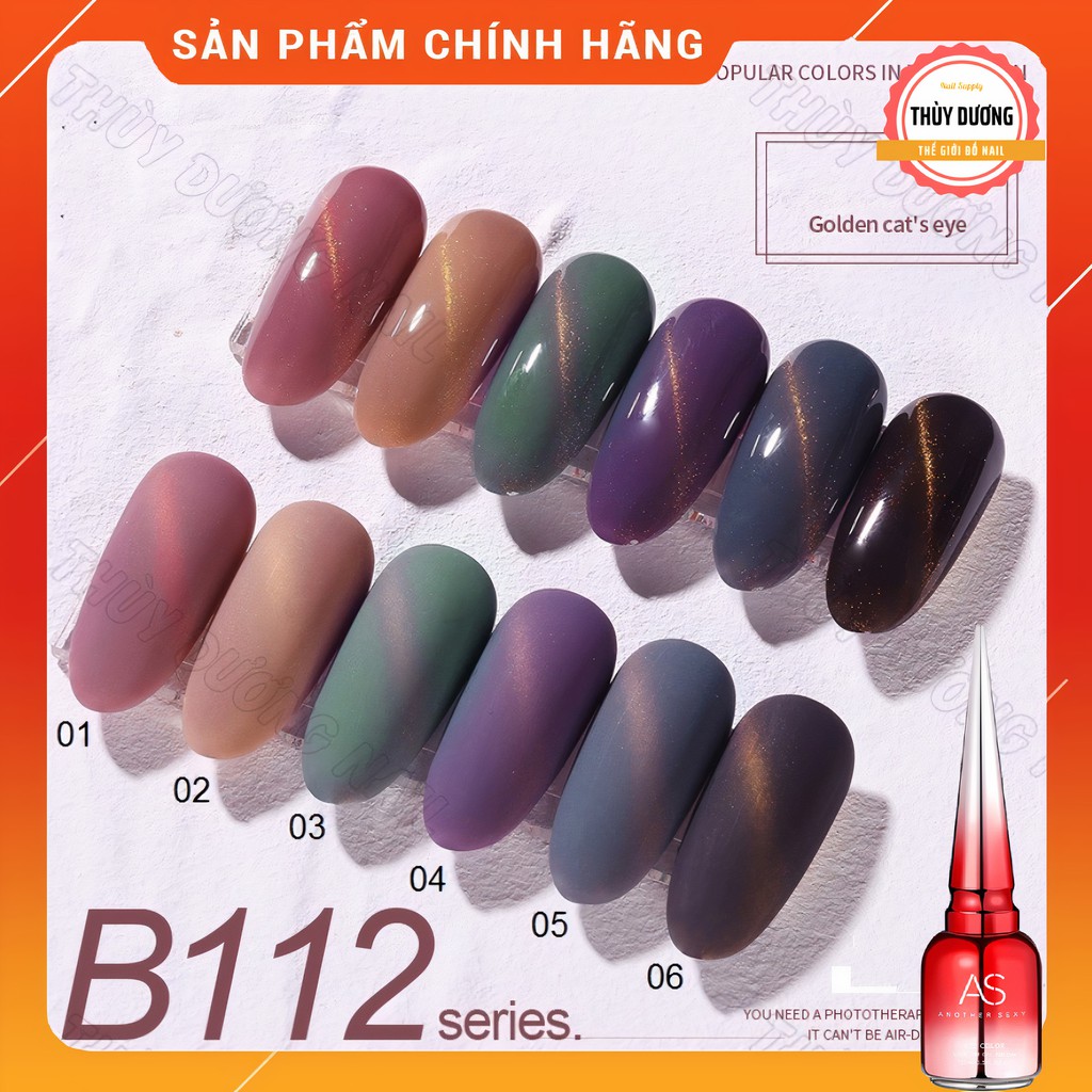 Sơn gel AS chính hãng chai đỏ mã B112 (mắt mèo) 15ml