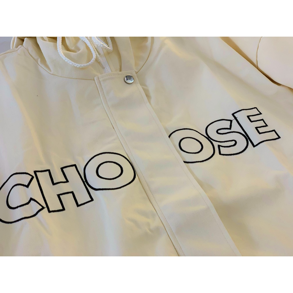 Áo khoác dù nam nữ choose , áo khoác gió local brand unisex , jacket form rộng size us cổ cao zip 2 lớp - Gin store