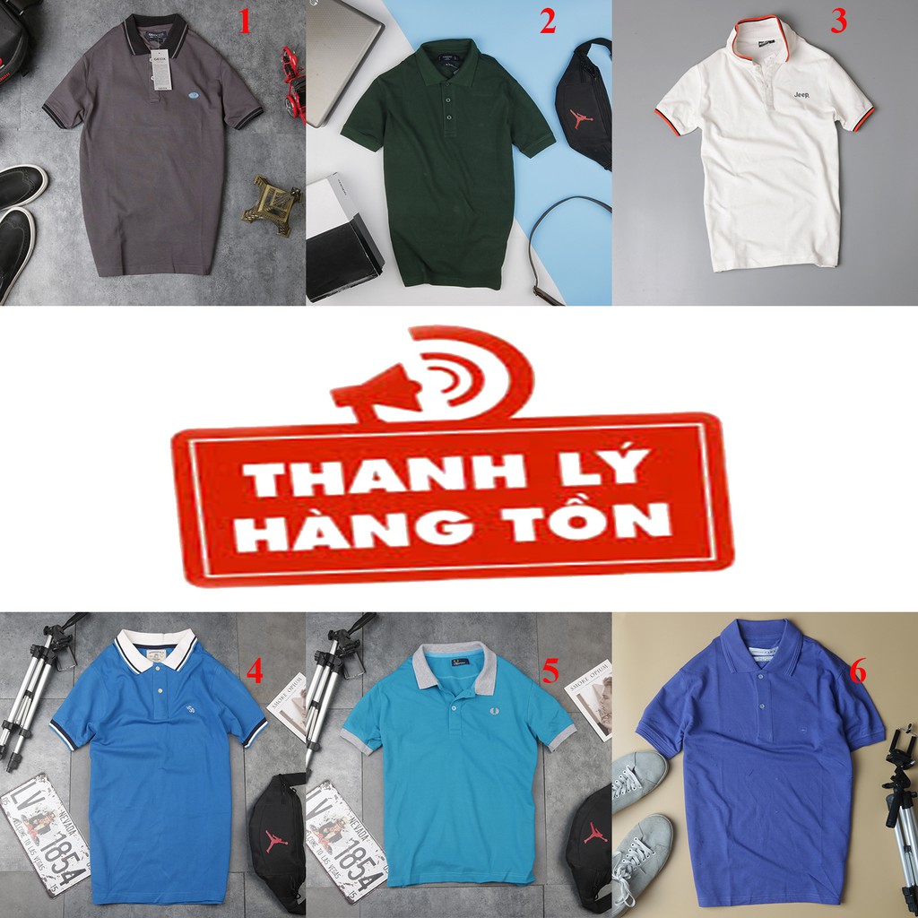 Thanh lý áo phông nam kẻ có cổ VNXK