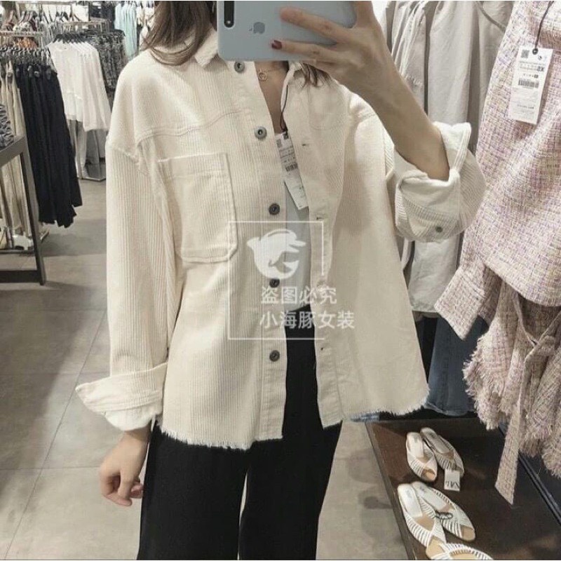 Áo sơ mi phong cách hàn quốc, sơ mi nhung tăm Z.R, sơ mi baszic,