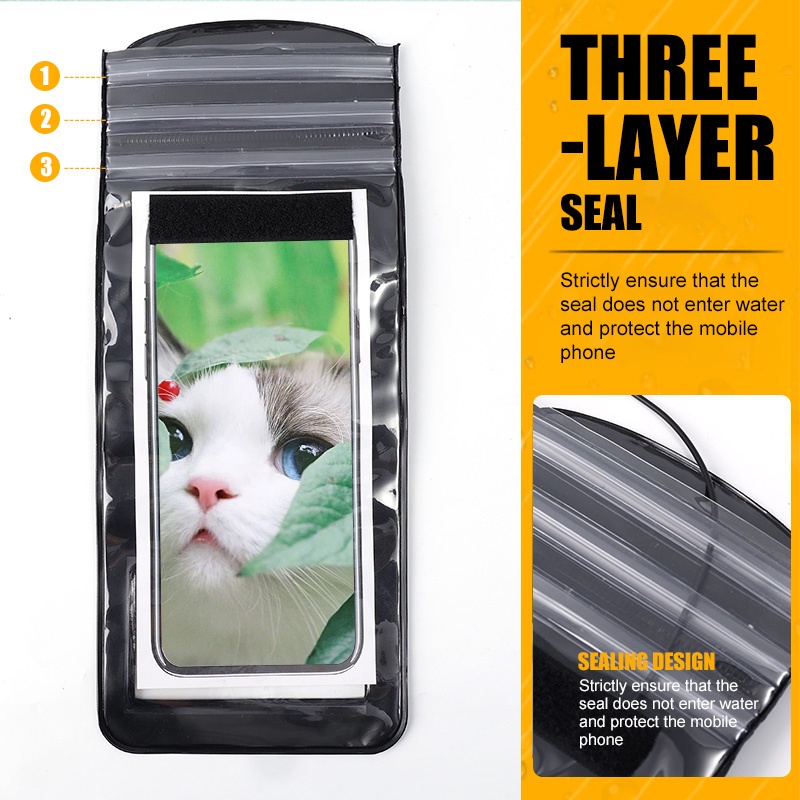 1 Túi Đựng Chống Nước Kèm Dây Đeo Cổ Trong Suốt Có Lỗ Cắm Tai Nghe Cho Hoạt Động Dưới Nước