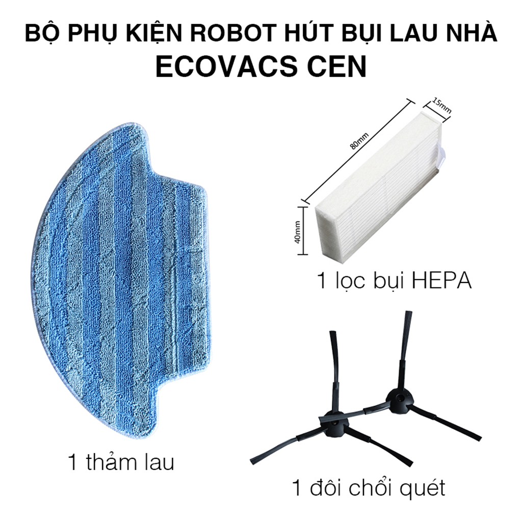 Bộ phụ kiện robot hút bụi lau nhà Ecovacs Cen 540/546